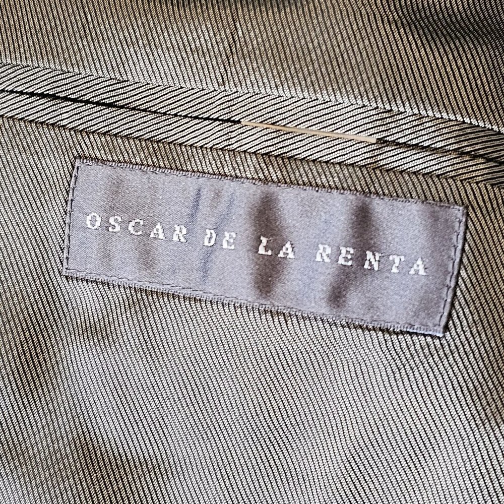 Oscar De La Renta‎ Men’s Beige Silk Wool Blazer Sport Coat Jacket 46 Long 46L - Picture 4 of 8